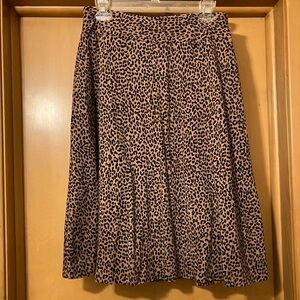 Land's End Leopard Print Knit Midi Skirt